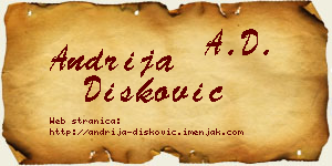 Andrija Dišković vizit kartica